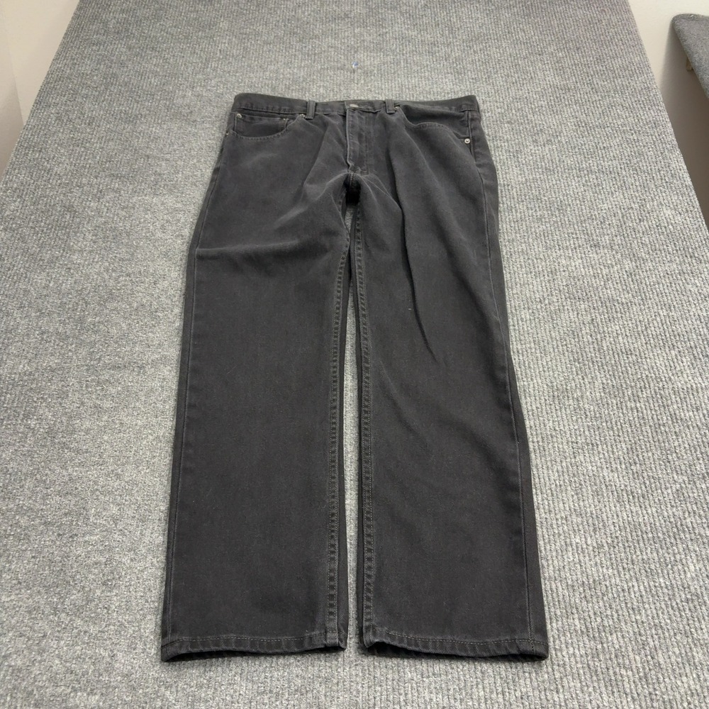 Levi's 505 Jeans Mens 38x30 Black Cotton Straight Leg Regular Fit Classic Casual